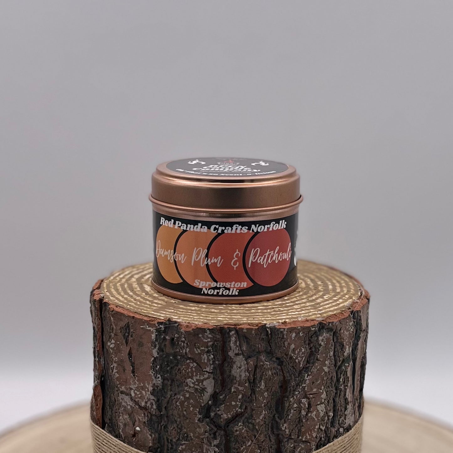 Damson Plum & Patchouli Hand-poured & luxury Soy Candle Tin