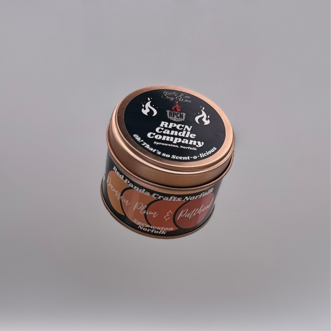 Damson Plum & Patchouli Hand-poured & luxury Soy Candle Tin