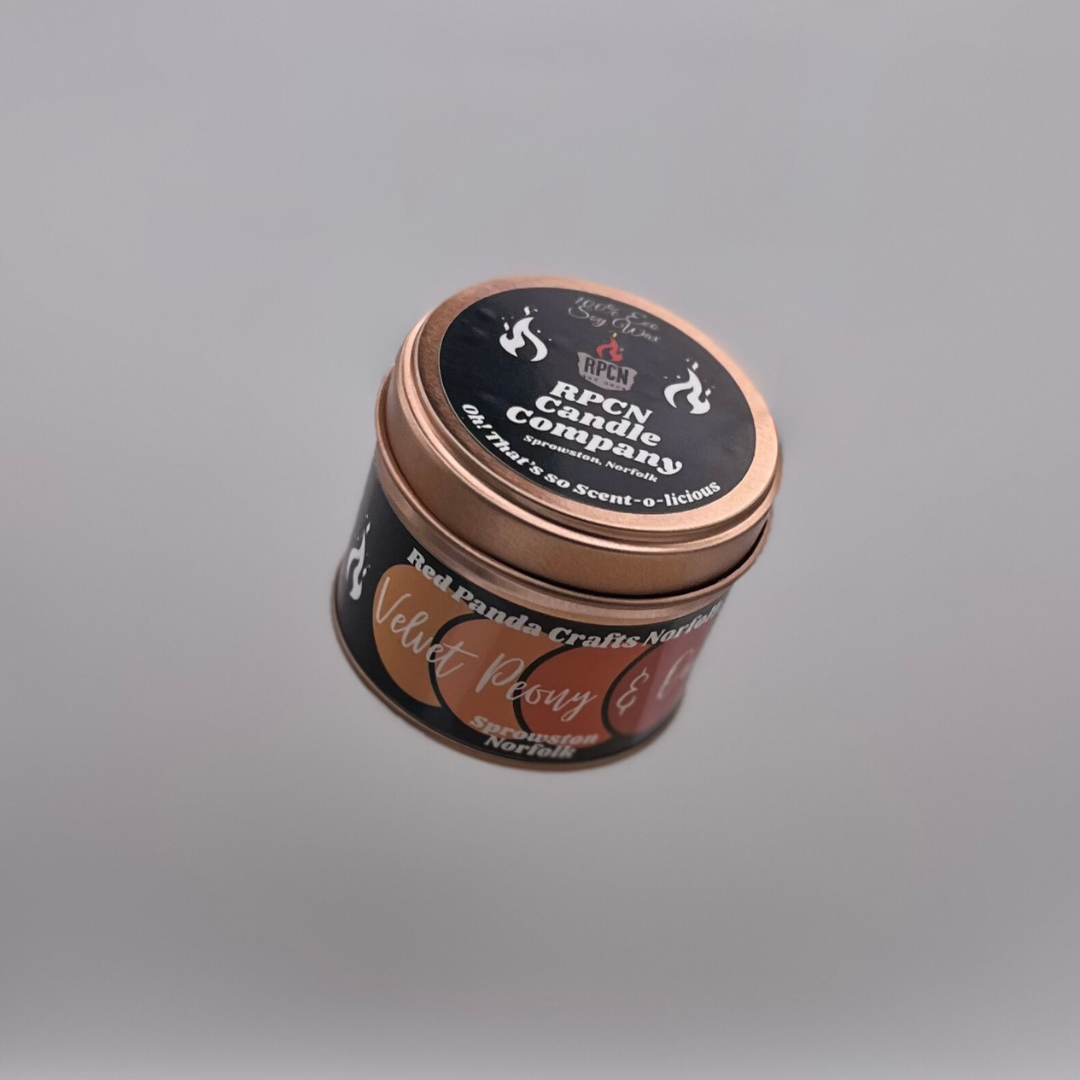 Velvet Peony & Oud Hand-poured & luxury Soy Candle Tin