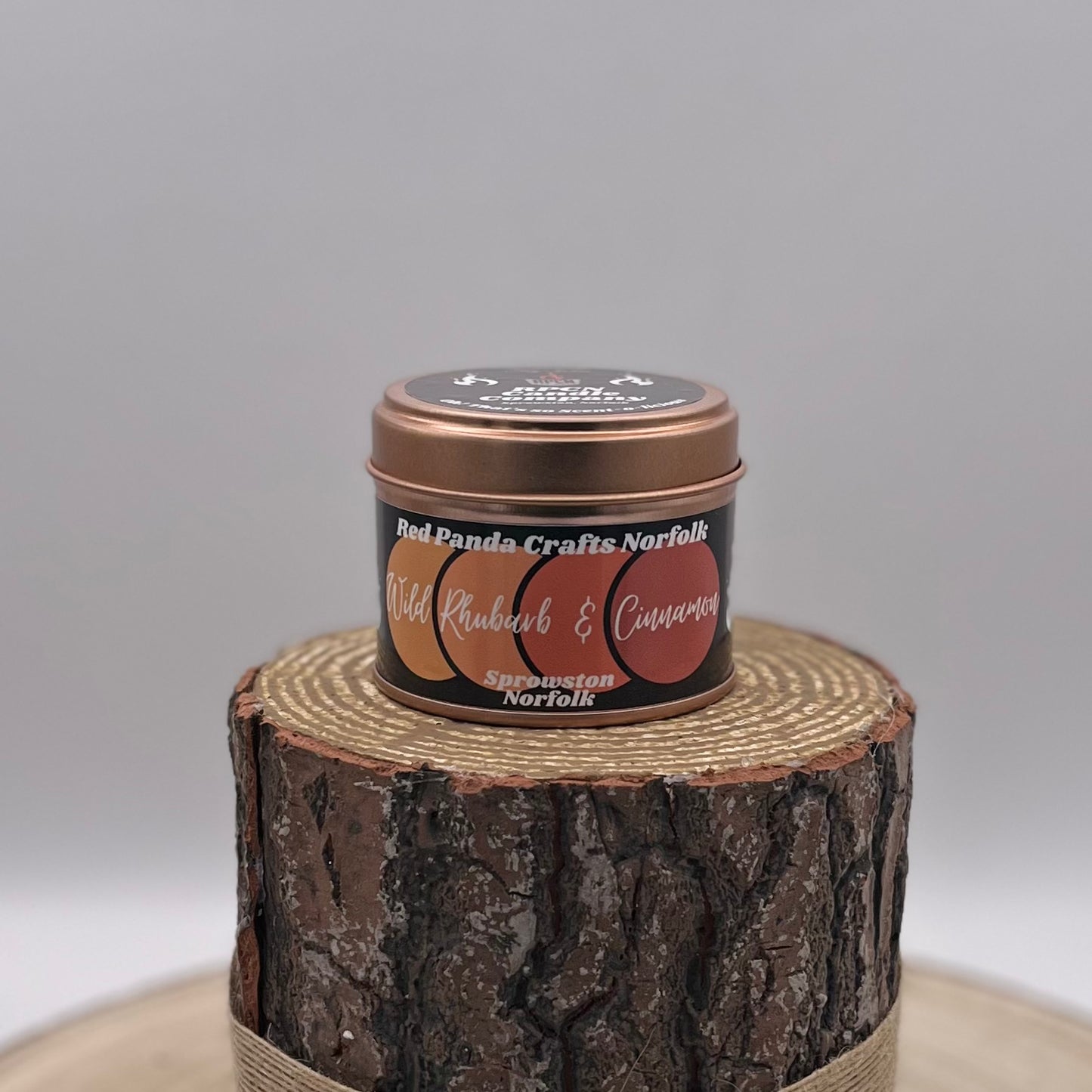 Wild Rhubarb & Cinnamon Hand-poured & luxury Soy Candle Tin