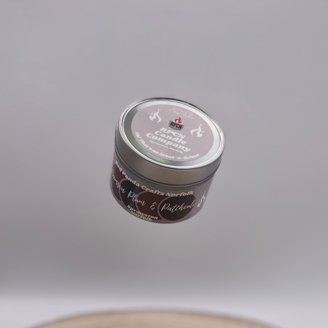 Damson Plum & Patchouli Hand-poured & luxury Soy Candle Tin