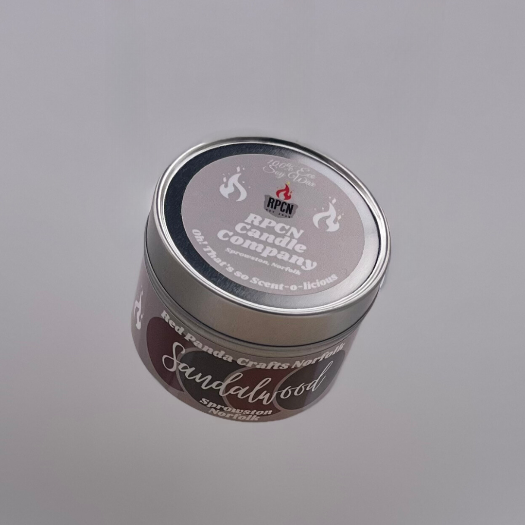 Sandalwood Hand-poured & luxury Soy Candle Tin