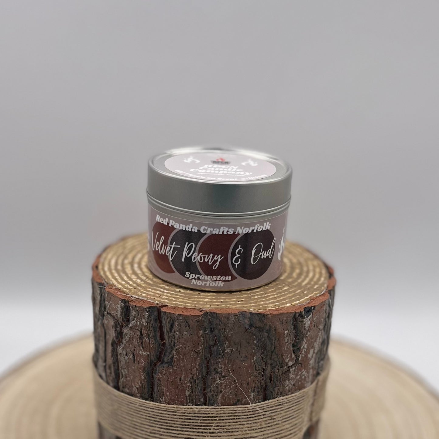Velvet Peony & Oud Hand-poured & luxury Soy Candle Tin
