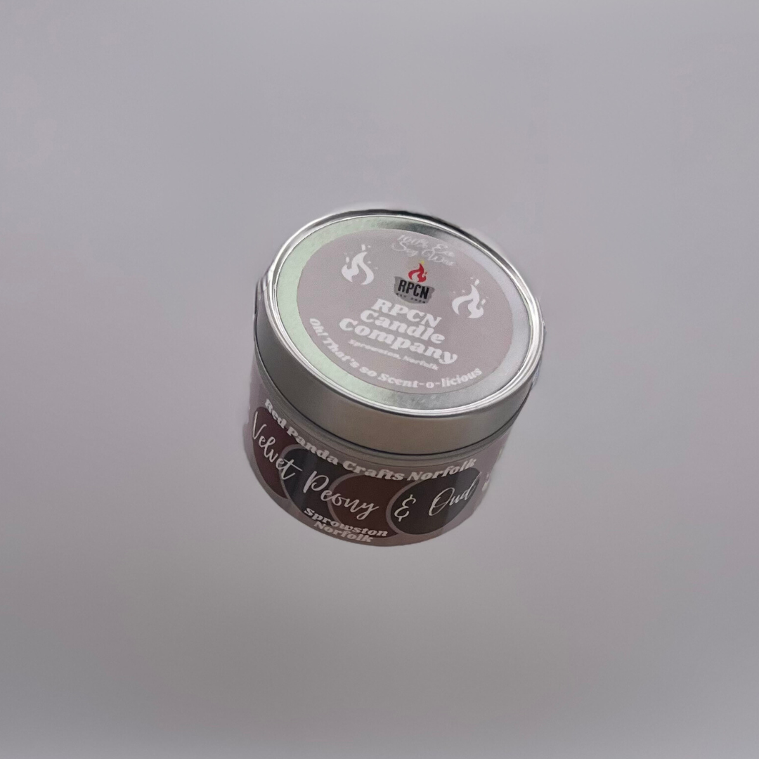 Velvet Peony & Oud Hand-poured & luxury Soy Candle Tin