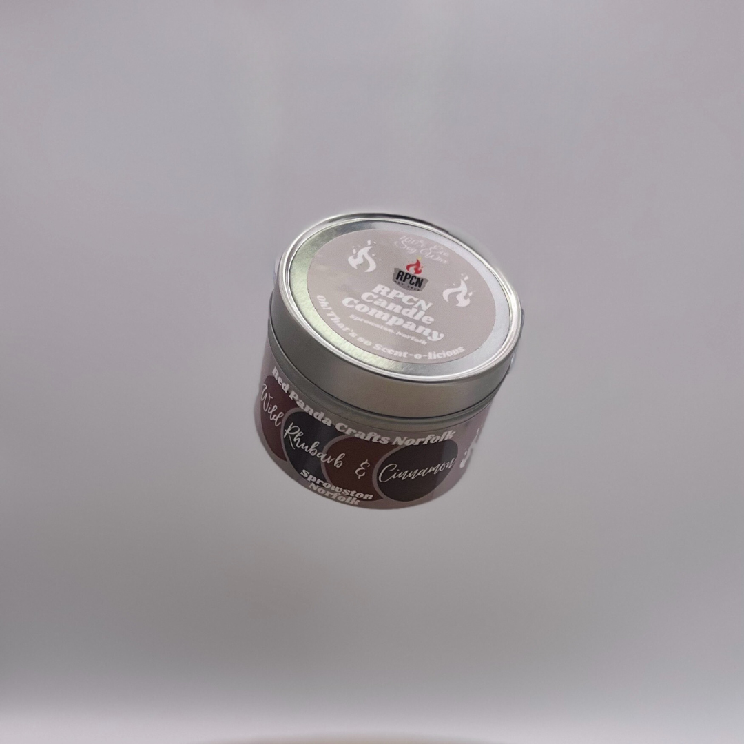 Wild Rhubarb & Cinnamon Hand-poured & luxury Soy Candle Tin
