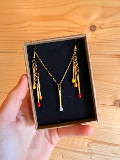 Matchsticks Earring & Necklace Set