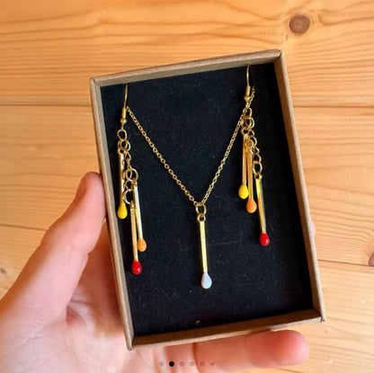 Matchsticks Earring & Necklace Set