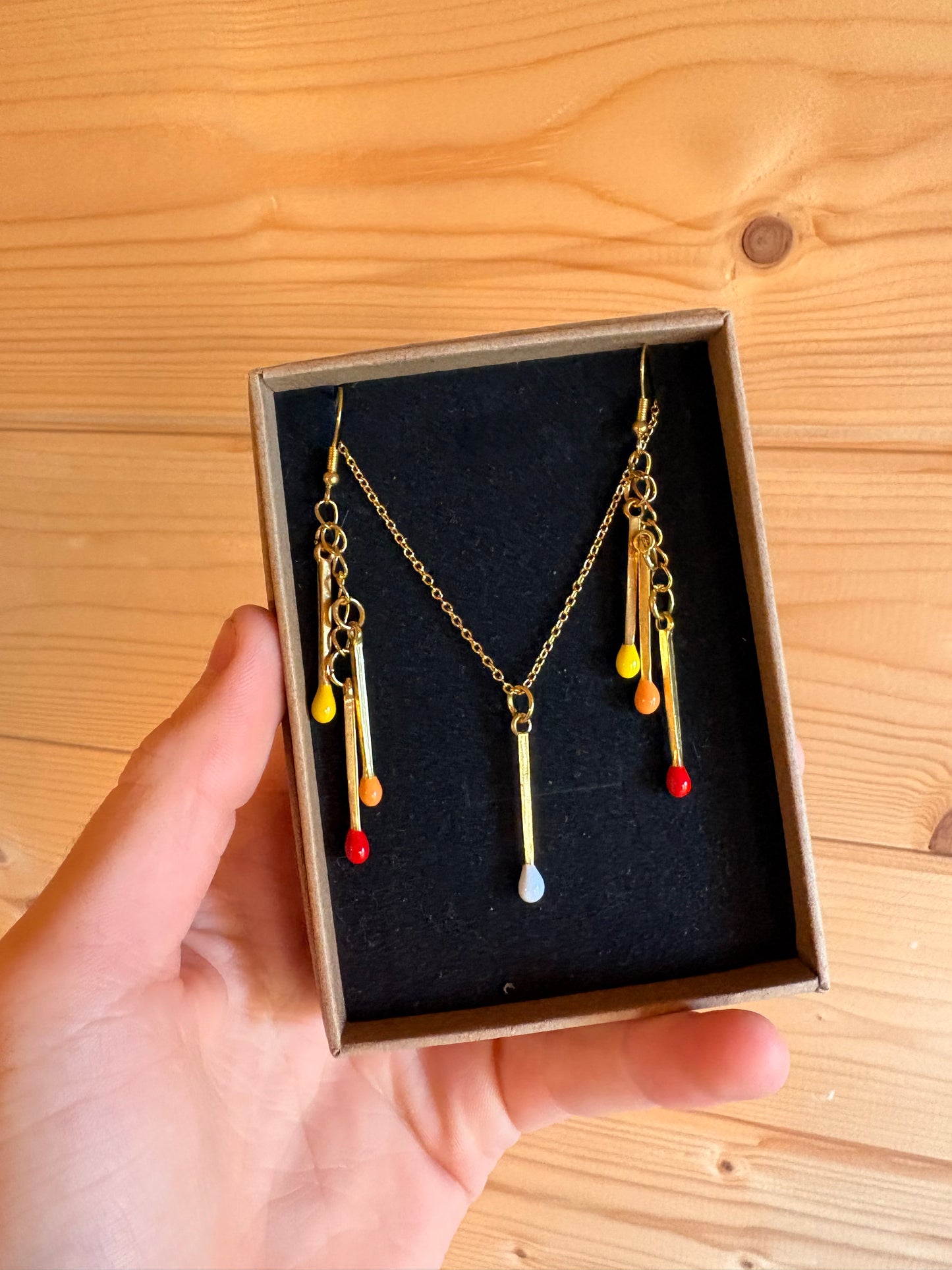 Matchsticks Earring & Necklace Set