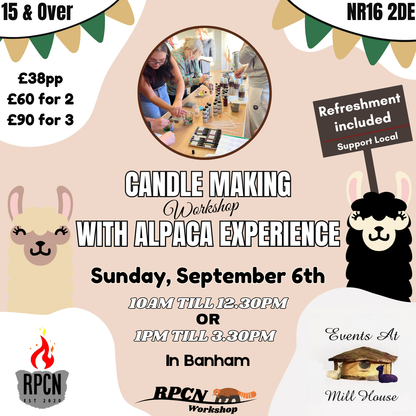 Candle Making & Alpaca Experience - 6th of September