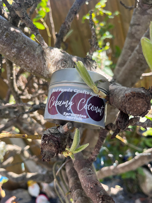 Creamy Coconut Hand-poured & luxury Soy Candle Tin
