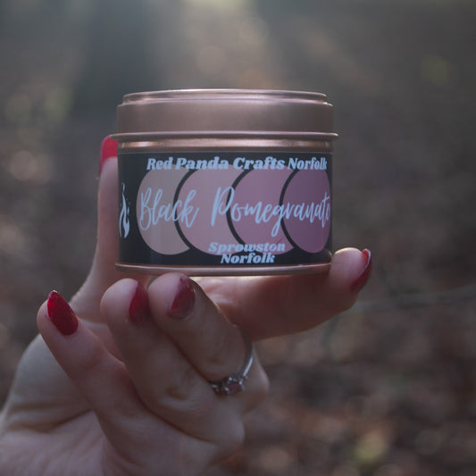 Black Pomegranate | Hand-poured and luxury Soy Candle Tin