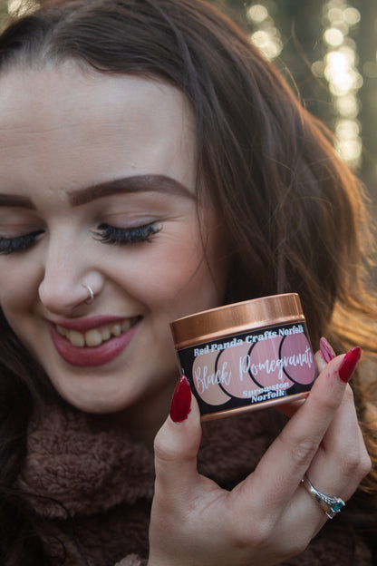 Black Pomegranate Hand-poured & luxury Soy Candle Tin