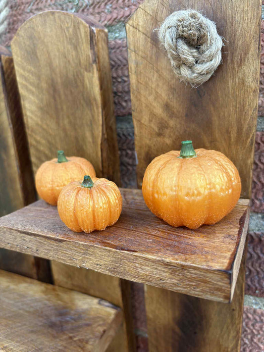 Resin Orange Pumpkin with Green Stalk