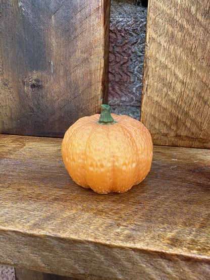 Resin Orange Pumpkin with Green Stalk